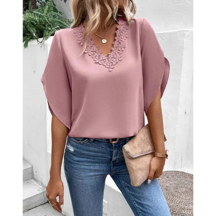 Stilla | Blouse Casual V-hals Blonder Bluse