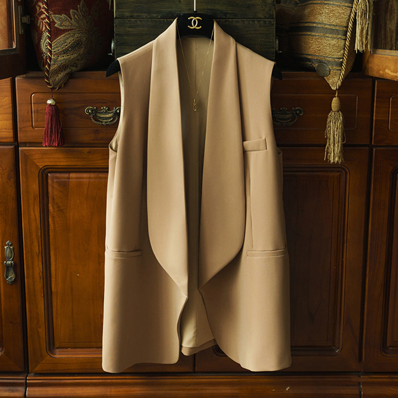 Dame løs blazer-vest med asymmetrisk snit og afslappede lommer Stilla