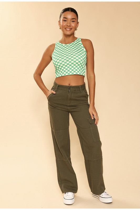 Stilla | Printet Rib Strik Tank