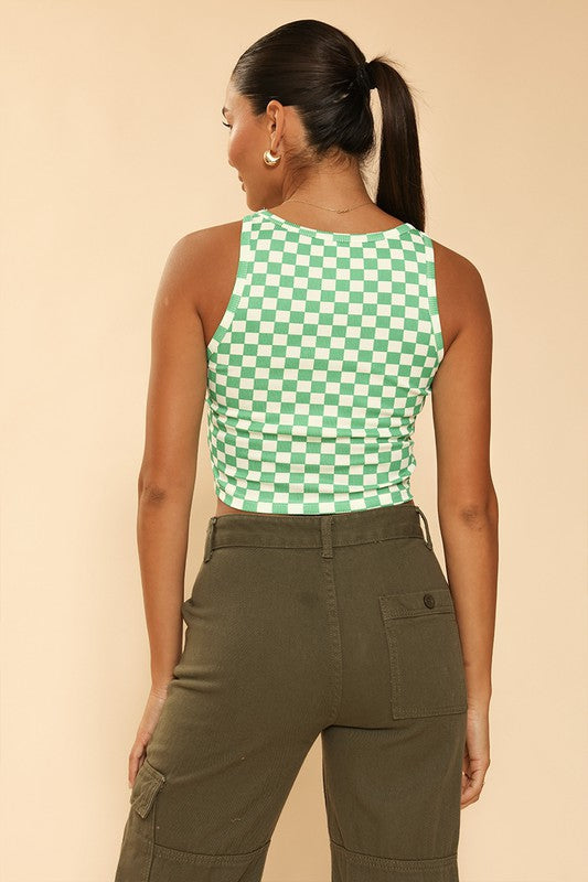 Stilla | Printet Rib Strik Tank