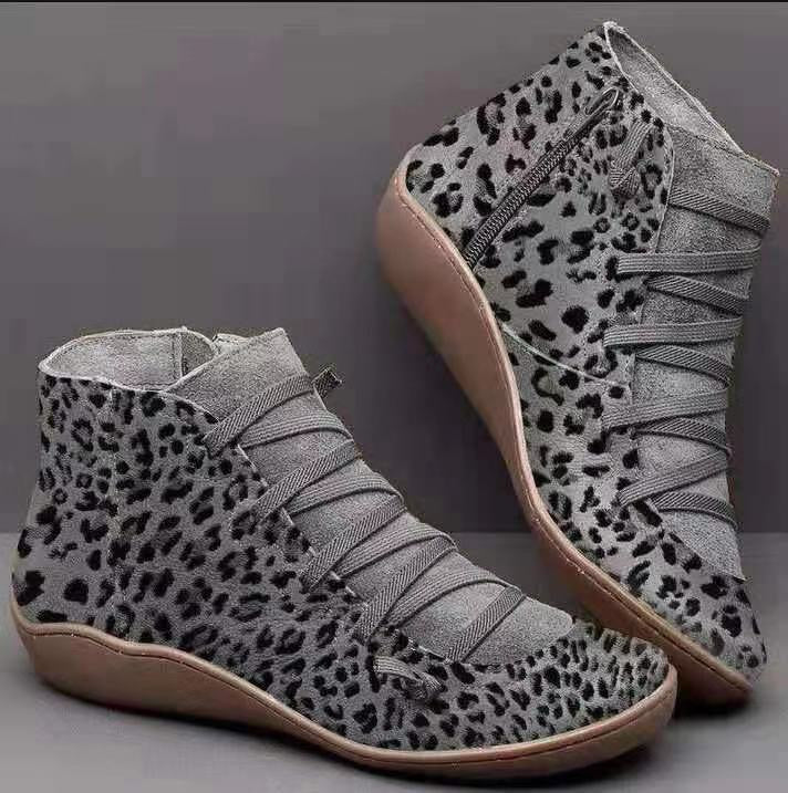 Dame nan ankelhøj blødt læder sneakerboot med sidelukning elastisk dekorativ snørebånd og ergonomisk komfortsål Skovae