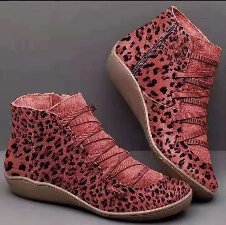 Dame nan ankelhøj blødt læder sneakerboot med sidelukning elastisk dekorativ snørebånd og ergonomisk komfortsål Skovae