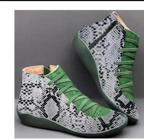 Dame nan ankelhøj blødt læder sneakerboot med sidelukning elastisk dekorativ snørebånd og ergonomisk komfortsål Skovae