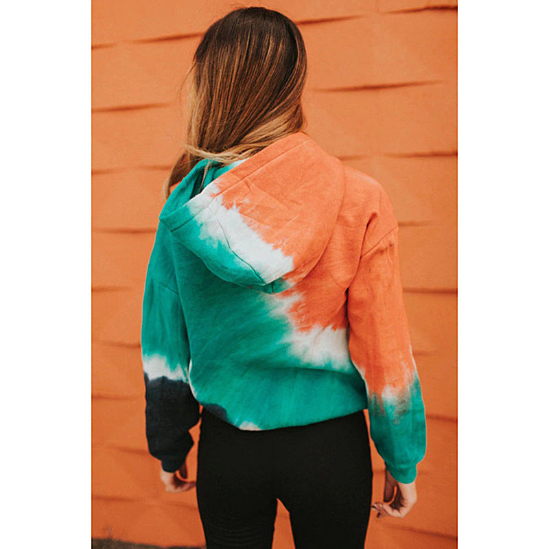 Dame hætte sweatshirts i livlig batik-stil Stilla