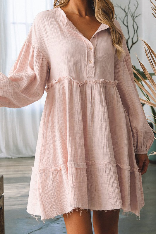 Stilla | Krøllet Distressed Flared Kjole