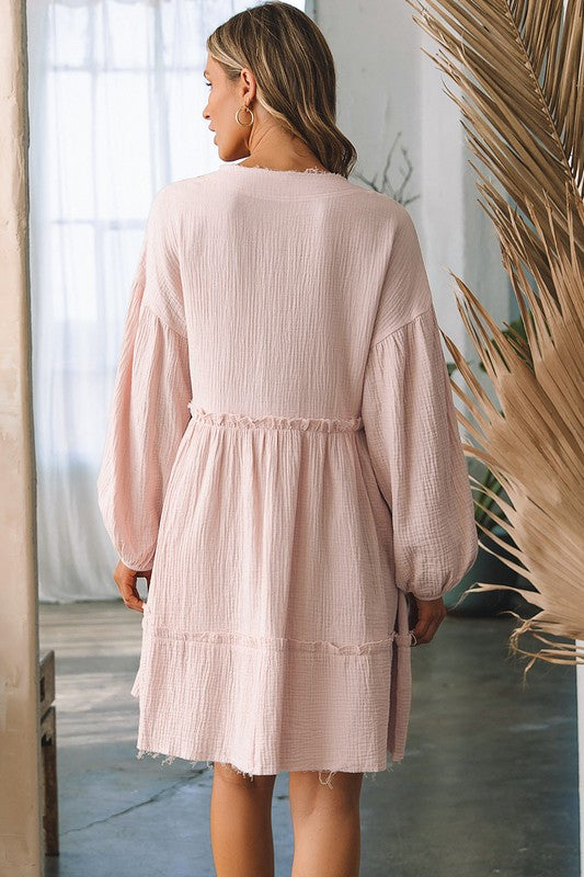 Stilla | Krøllet Distressed Flared Kjole