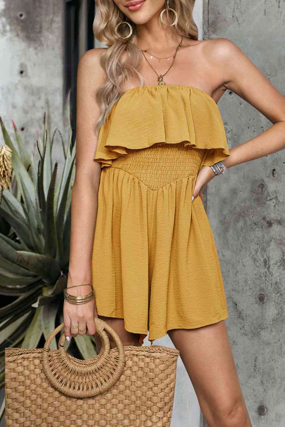 Stilla | Smocked Stropløs Romper