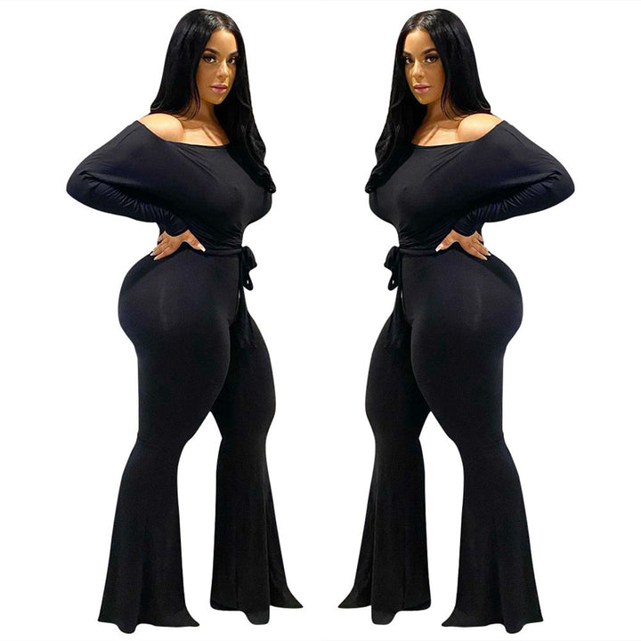 Dame Elegant Langærmet Jumpsuit med figursyet snit og bredt ben Stilla