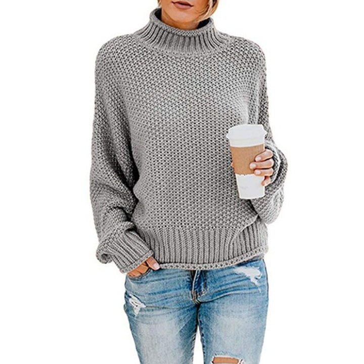 Dame hyggelig rullekrave sweater lavet af struktureret uld Stilla