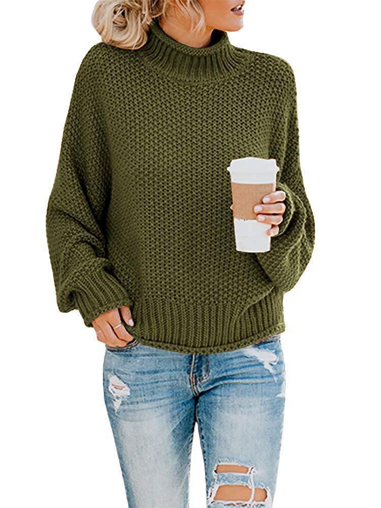 Dame hyggelig rullekrave sweater lavet af struktureret uld Stilla