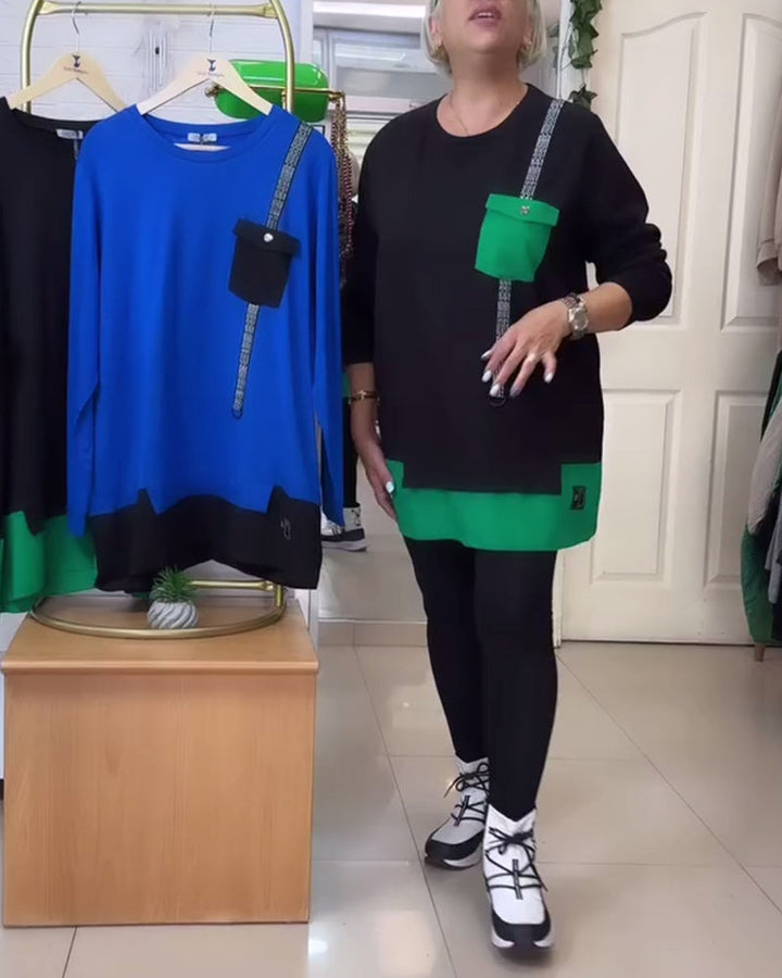 Stilla | Casual Rundhals Taske Kontrastfarve