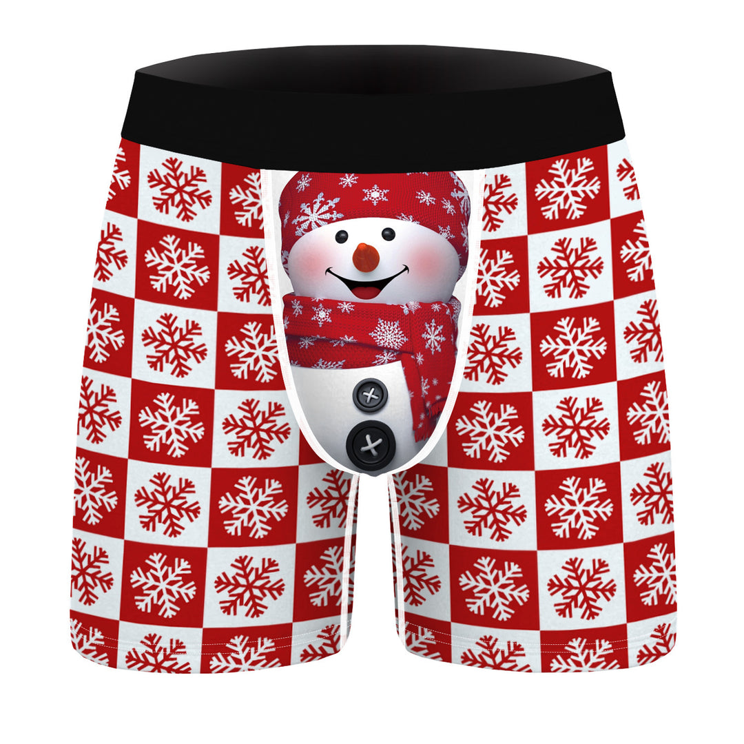 Herren Boxershorts med festligt snemand-design Stilla
