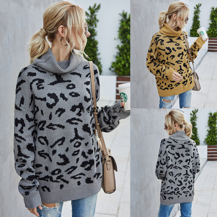 Dame fashion sweater med leopardmønster Stilla