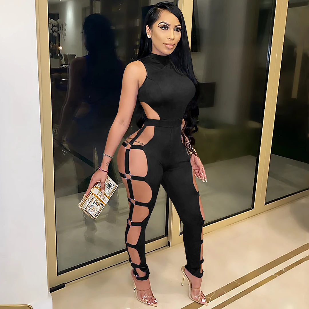 Dame Figurforlængelse Jumpsuit med raffinerede cut-outs og stilfulde fastgørelser Stilla