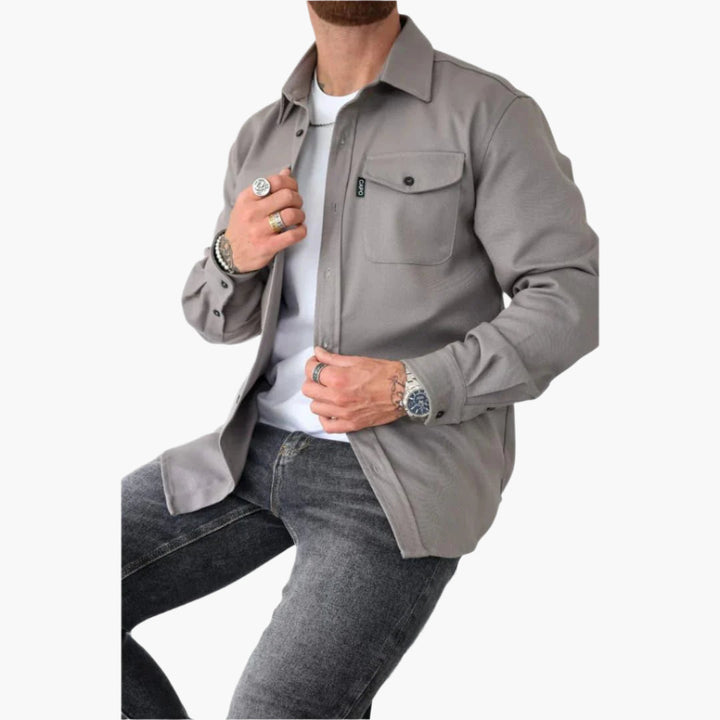Stilla | Overshirt Jakke - Moderne Button-Through Skjortejakke til Fritid og Erhverv
