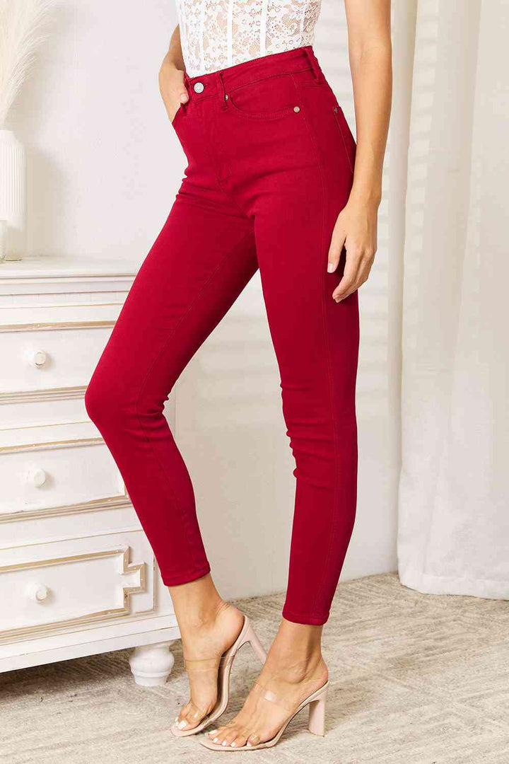Stilla | Blå Full Size Høj Talje Mavekontrol Skinny Jeans