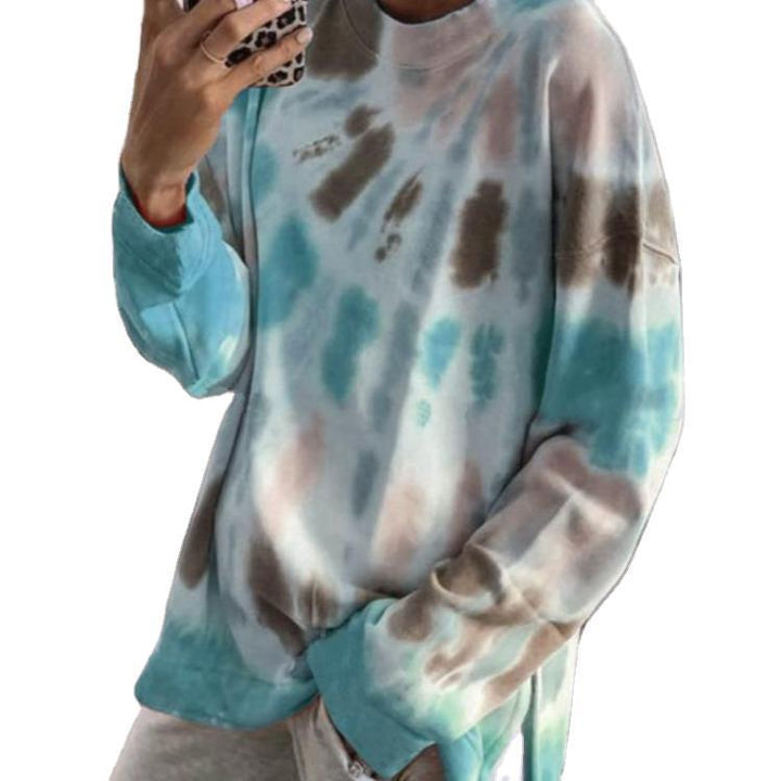 Kvinders afslappede tie-dye sweatshirt med oversized snit og komfortabel rund halsudskæring Stilla