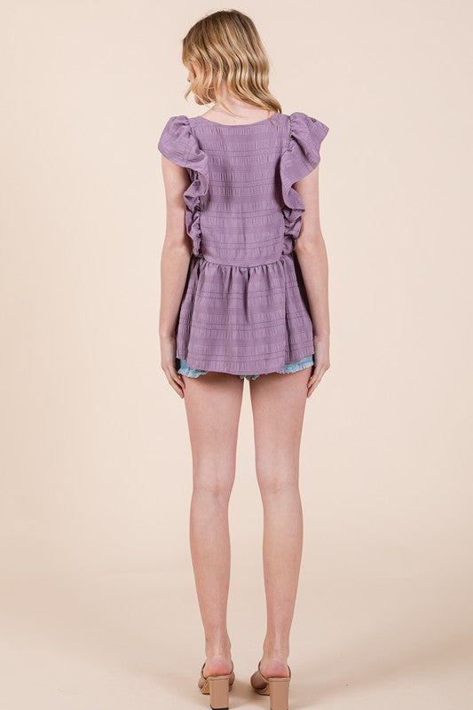 Stilla | Ærme Tekstureret Peplum Top