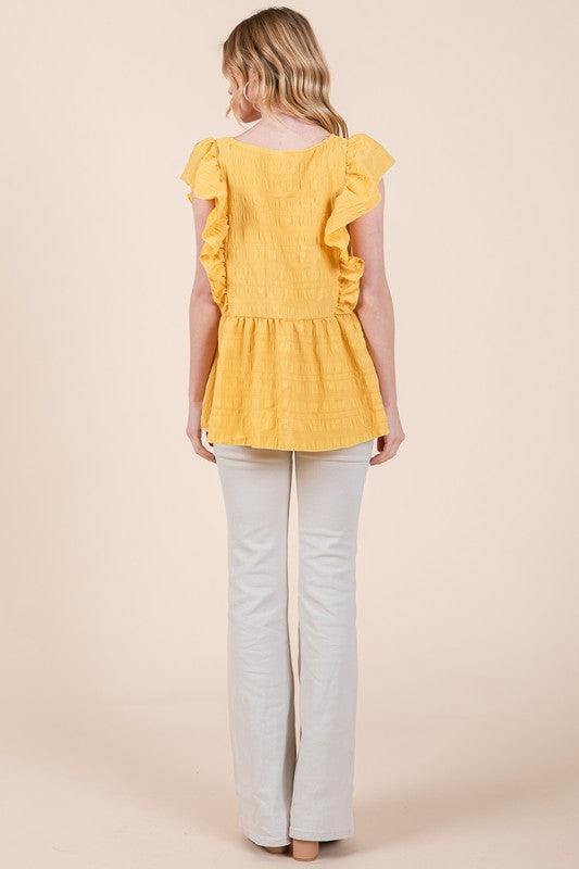 Stilla | Ærme Tekstureret Peplum Top
