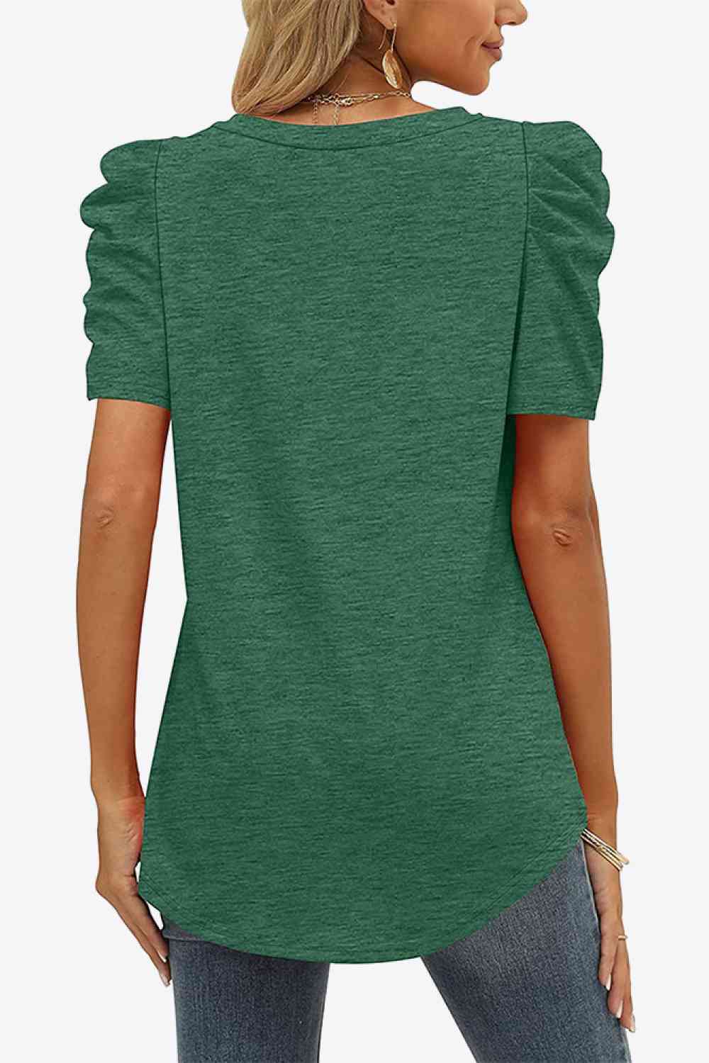 Stilla | Hals Puff Ermel T-shirt