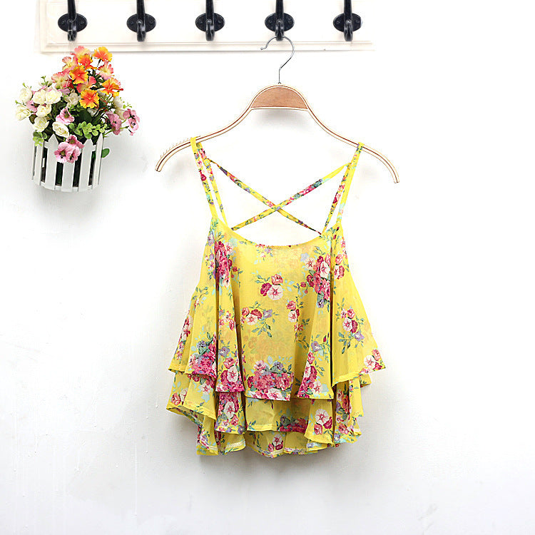 Dame Floral Rüsje Cami Top Stilla