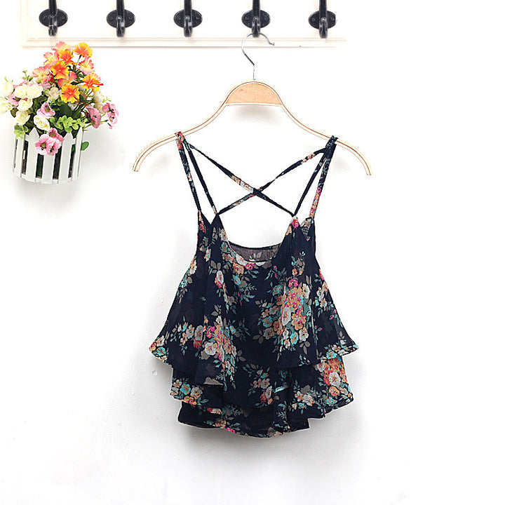 Dame Floral Rüsje Cami Top Stilla