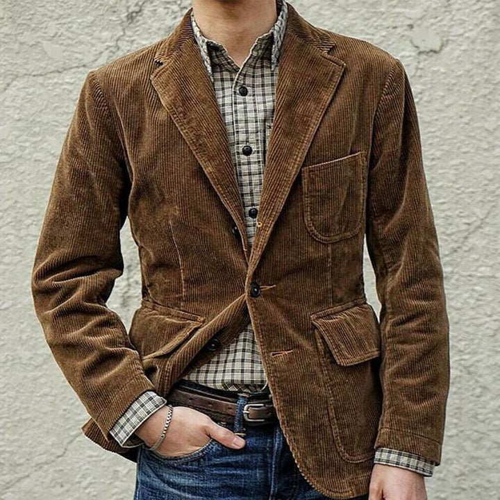Herrer moderner kordblazer med alsidige lommer og slim-fit snit Stilla