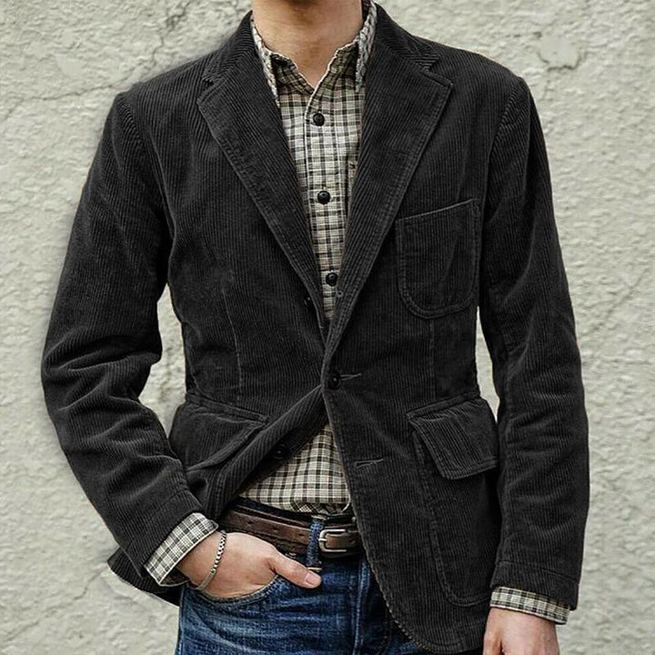 Herrer moderner kordblazer med alsidige lommer og slim-fit snit Stilla