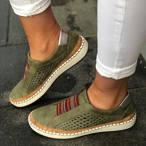 Dame Åndbare Slip-On Sko med dekorativ Snøring Stilla