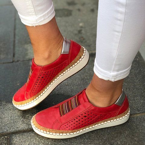 Dame Åndbare Slip-On Sko med dekorativ Snøring Stilla