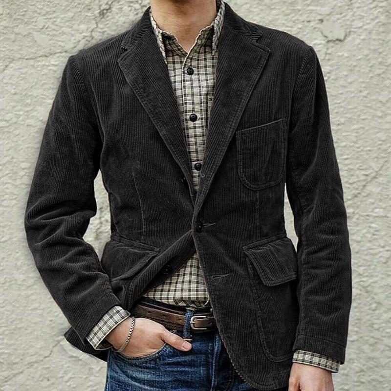 Herrer moderner kordblazer med alsidige lommer og slim-fit snit Stilla