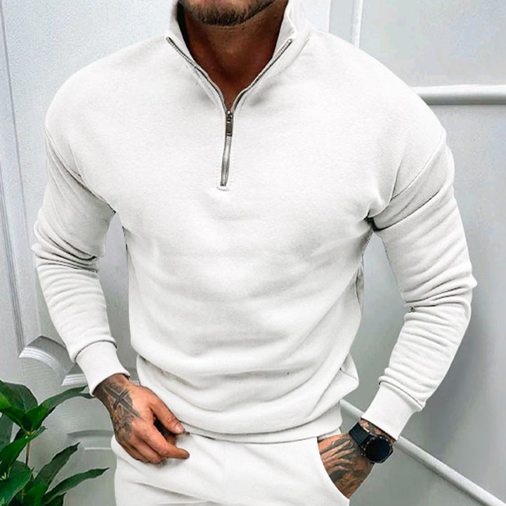 Stilla | Pullover med Halv-Zip Stående Krave