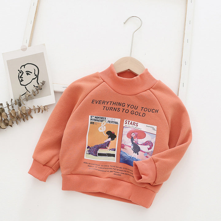 Børns grafiske trykte mock neck sweatshirt Stilla