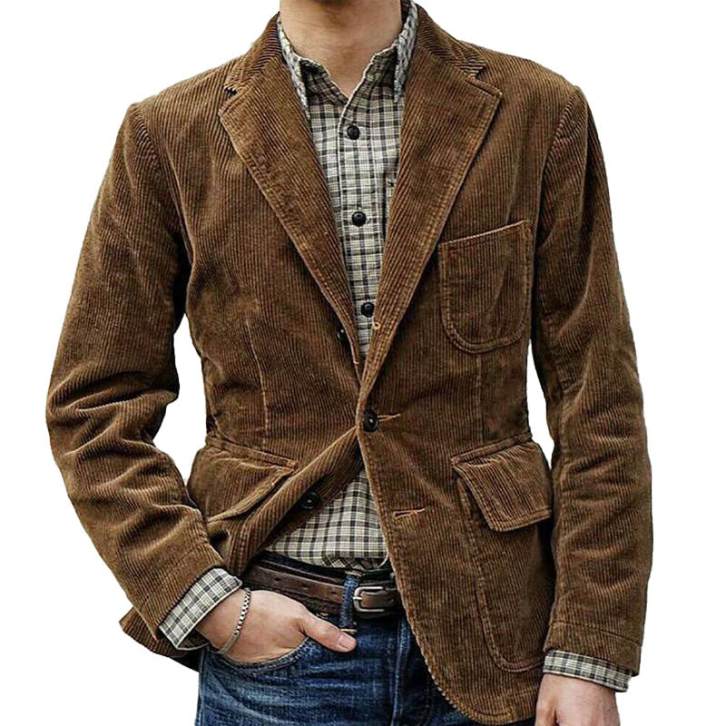 Herrer moderner kordblazer med alsidige lommer og slim-fit snit Stilla