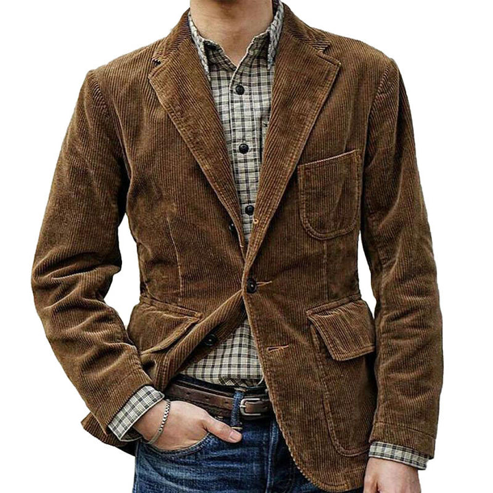 Herrer moderner kordblazer med alsidige lommer og slim-fit snit Stilla