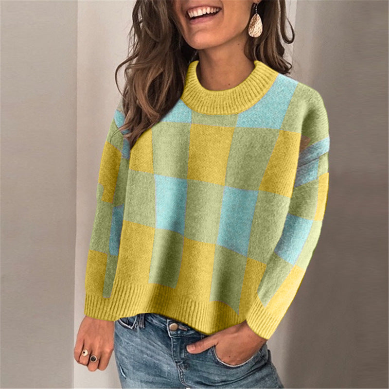 Dame pullover i moderne ternet mønster Stilla