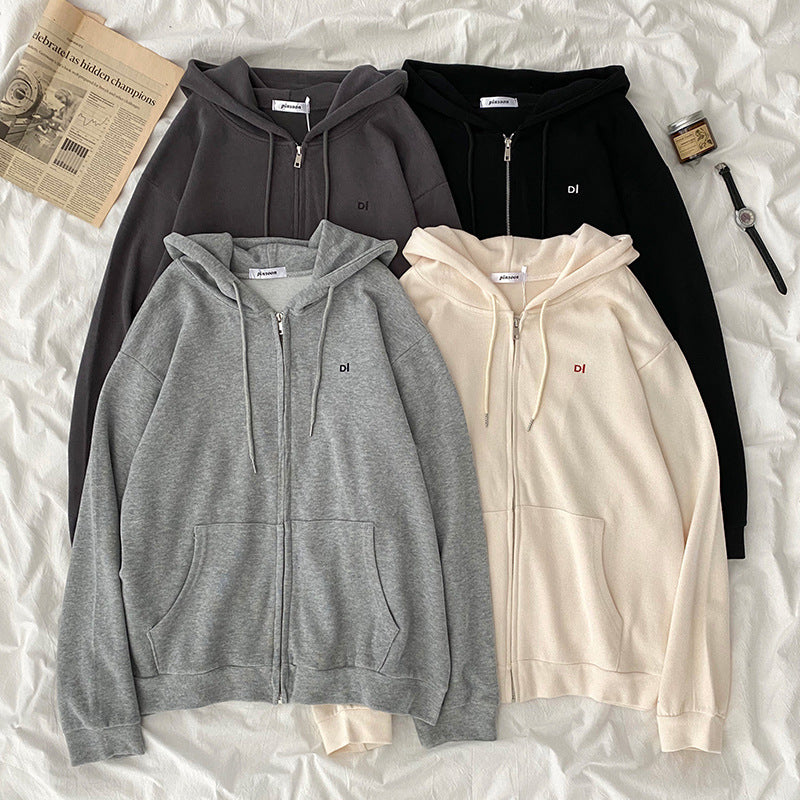 Dame casual hoodie med fuld lynlås og praktiske sidelommer Skovae