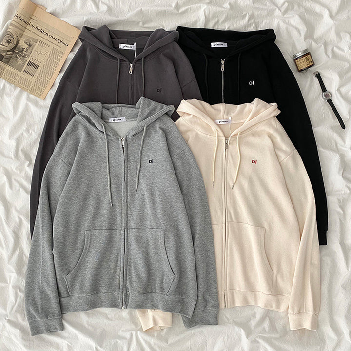 Dame casual hoodie med fuld lynlås og praktiske sidelommer Skovae