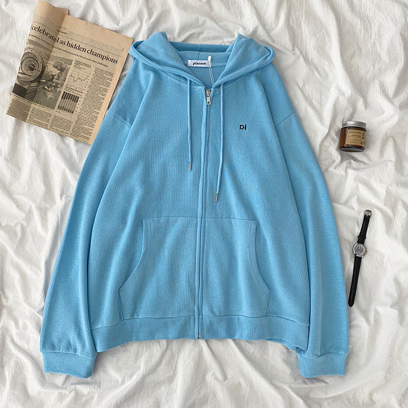 Dame casual hoodie med fuld lynlås og praktiske sidelommer Skovae