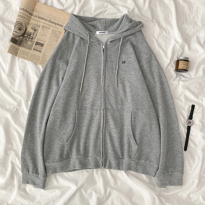 Dame casual hoodie med fuld lynlås og praktiske sidelommer Skovae