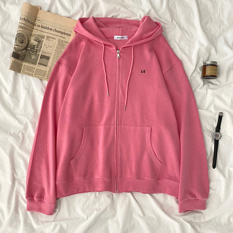 Dame casual hoodie med fuld lynlås og praktiske sidelommer Skovae