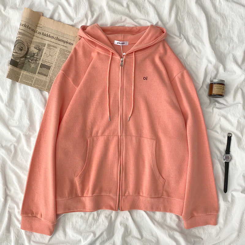 Dame casual hoodie med fuld lynlås og praktiske sidelommer Skovae