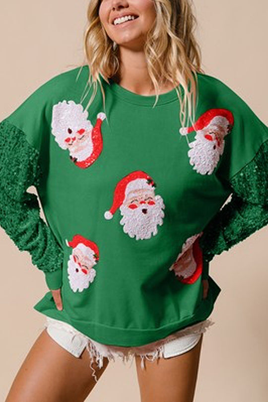 Stilla | Jul Løs Rundhals Pailletter Ærme Sweatshirt