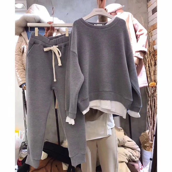 Kvinders afslappede fritids sportsæt med oversized sweater og afslappede joggers Skovae