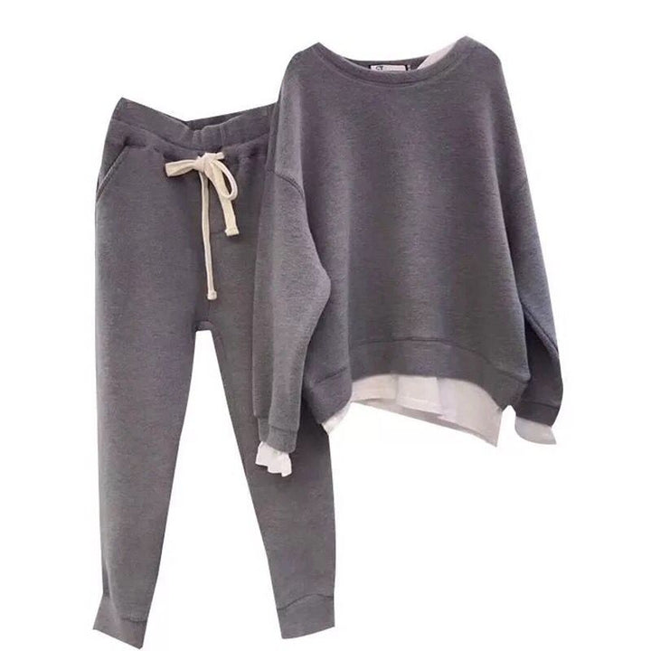 Kvinders afslappede fritids sportsæt med oversized sweater og afslappede joggers Skovae