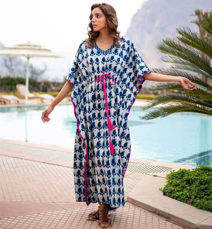 Kvinder kaftan med moderne mønster og bælte Stilla