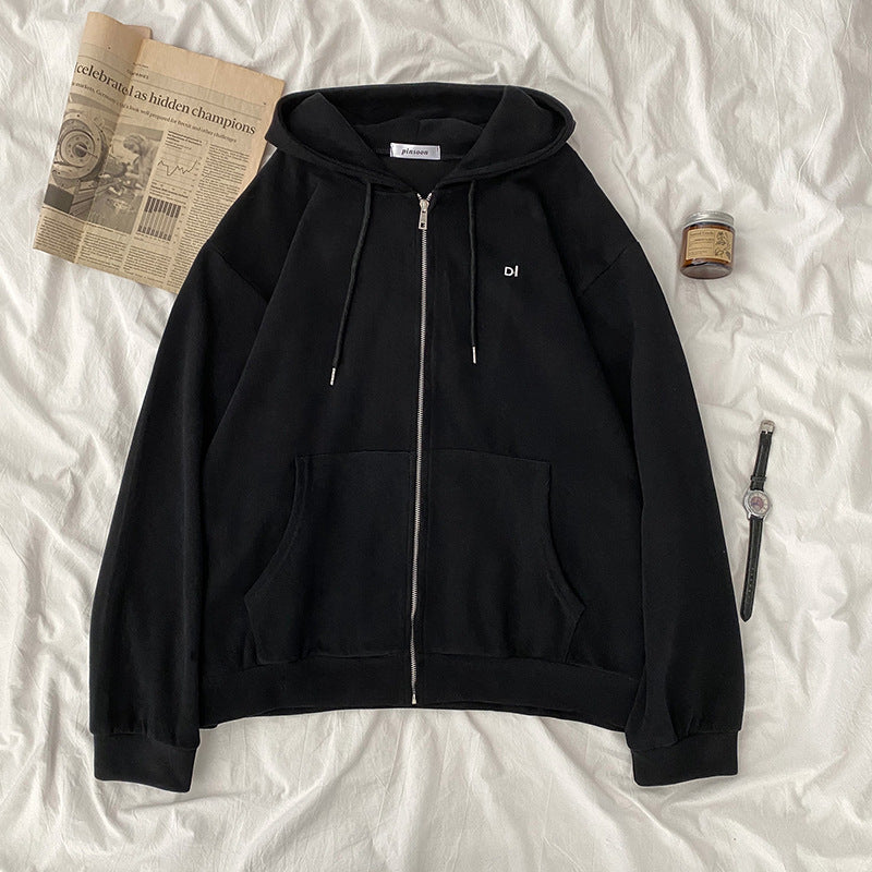 Dame casual hoodie med fuld lynlås og praktiske sidelommer Skovae
