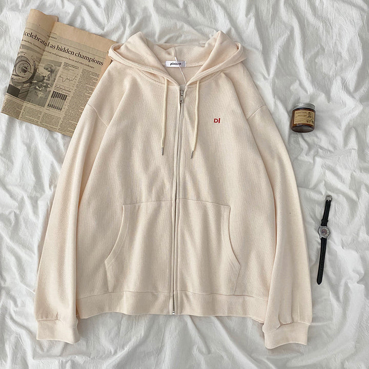 Dame casual hoodie med fuld lynlås og praktiske sidelommer Skovae