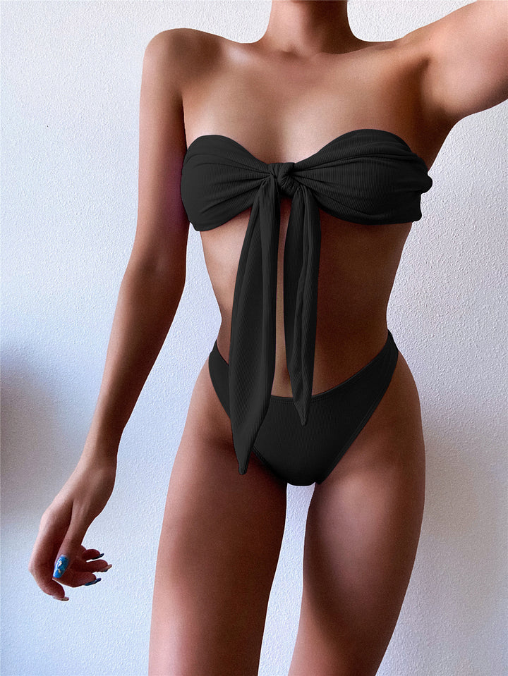 Damer Bandeau-bikini med sløjfedetalje Skovae