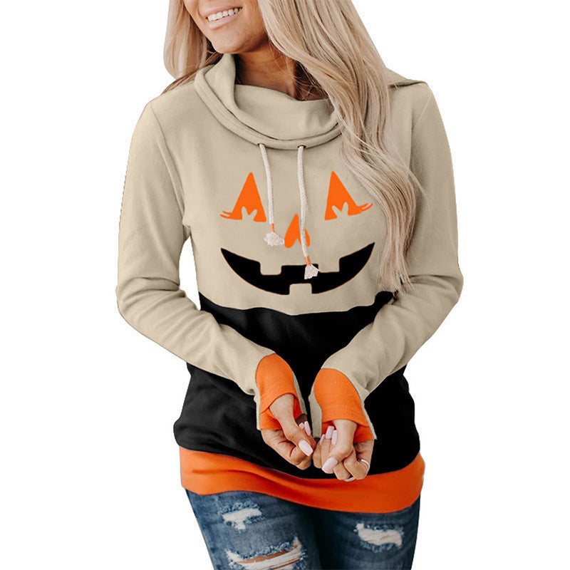 Damer Casual Græskar Grafik Hoodie Stilla